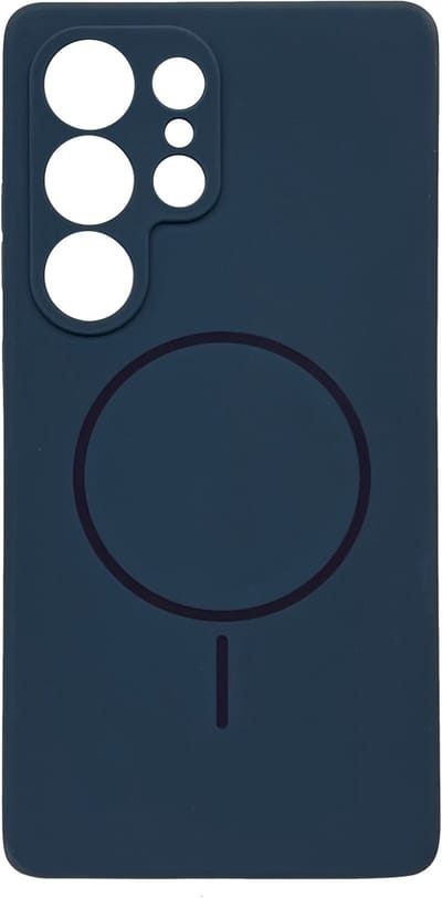 Casemania Hoesje Geschikt voor Samsung Galaxy S25 Ultra - Blauw - Zachte Liquid Siliconen Back Cover Case - Geschikt voor MagSafe - Zeer Sterke Magneet - Telefoon hoes met Camera Bescherming