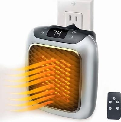 Slimme keramische ventilatorkachel van 800 W, elektrische kachel met stopcontact, mini-ventilatorkachel, met afstandsbediening en thermostaat.