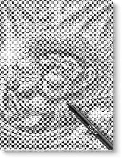 Aapje In Hangmat | Dot painting | 50x60cm  Meest gekozen | Dot painting | Oh My Dotz | Dots stippen | Diamond painting & Schilderen op nummer alternatief | Happy hobby