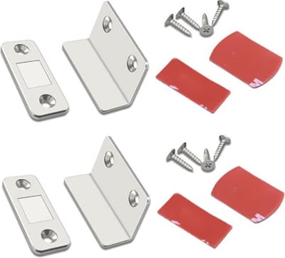 TLVX 2 Sets Magneetsnappers / Hoek magneet / Zinaps / Magneet / Lade magneet sluiting / Zelfklevende Deurmagneet / Magneet kast deur / Kastdeuren magneet / Kabinet Magnetisch / Zilveren magneet / Magnetische Sluitingsdeur / Deur sluiting magneet