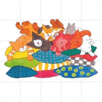 IXXI Dikkie Dik Logeerpartijtje, Dikkie Dik - 100 x 100 cm - Gratis ophangtool - Grote wanddecoratie en posters Babykamer, Kinderkamer
