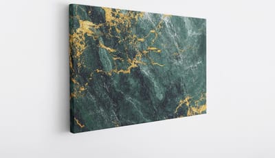 Saammp Canvas Schilderij - Goud groene marmer - Abstract - 40x30 - Foto op canvas - Wanddecoratie - Muurdecoratie Woonkamer - Kantoor Decoratie