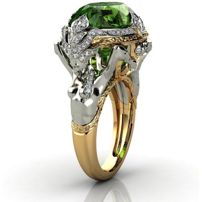 Echte 14k Geel Goud Natuurlijke Smaragd Edelsteen Ring Voor Vrouwen Hip Anillos De Bijoux Femme Sieraden Bizuteria 14k Gouden Ringen doos 10 gray