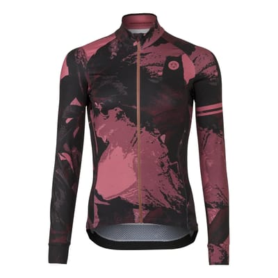 AGU Flower - Fietsshirt Lange Mouwen - Wielrenshirt - Dames - Roze - Sneldrogend - YKK-rits - Siliconen gripper - 3 Achterzakken - XS