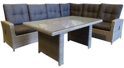 San Marino hoek dining loungeset verstelbaar 3 delig grijs rechts