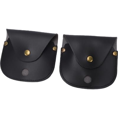 2 stuks Kompas Etui PU Leer Vintage Kompas Pouch voor Zakhorloges Polshorloges Zwart zwart