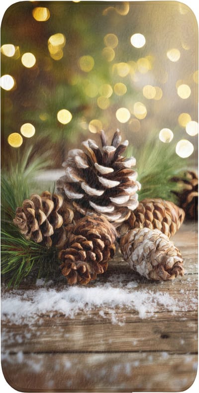 WC mat 60x120 cm - Antislip - Dennenappels - Kerstsfeer - Bruin - Groen - Toiletmat - Vloermat - Douchemat - Toilet tapijt - Toiletmatten