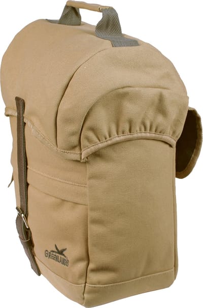 Greenlands enkele fietstas Travel - canvas - 20 liter - camel - gevoerd met spijkerstof - inclusief regenhoes