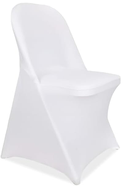 Witte Spandex Stretch Opvouwbare Stoelhoezen - Wasbare Beschermhoezen voor Bruiloft, Banketten, Ceremonies en Eetgelegenheden