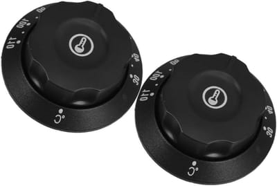 Thermostaatknop Set - Fornuis Knop - Temperatuur Regelen - Eenvoudige Installatie - Set Van 2 - Zwart