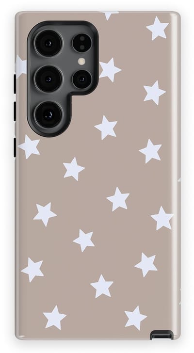 DripCase Hoesje Samsung Galaxy S24 Ultra | Sterren Design | Magnetisch Opladen | 2-in-1 Ontwerp | Stars Backcover Taupe Sky