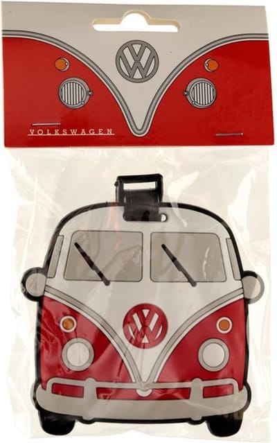 Volkswagen Kampeerbus VW T1 Rood PVC Kofferlabel