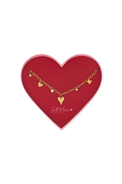 Zomer bedelketting goud - stainless steel - ketting goud met bedels - giftbox - cadeau - dames - moederdag
