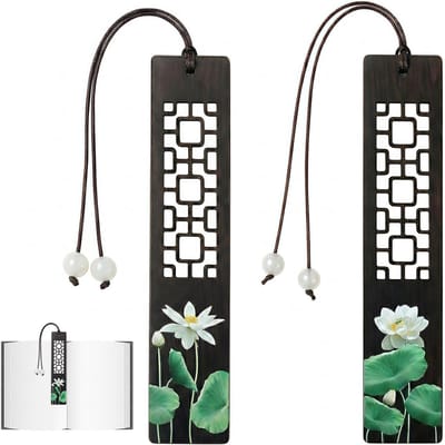 Handgemaakte houten boekenleggers - Set van 2 vintage bladwijzers voor leesliefhebbers, perfect cadeau voor vrienden en familie