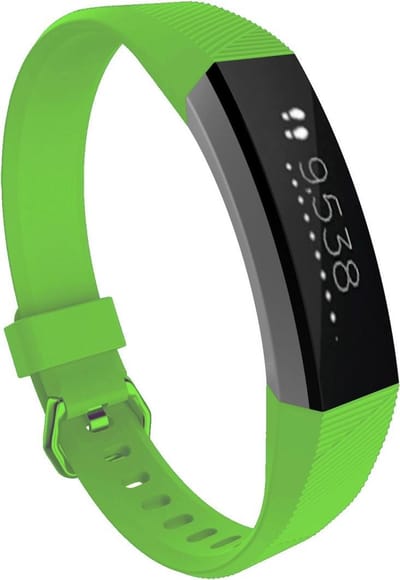 By Qubix - Compatible Fitbit bandje - Geschikt voor Fitbit Alta HR siliconen bandje met gesp - Maat: Large - Groen Smartwatch bandje