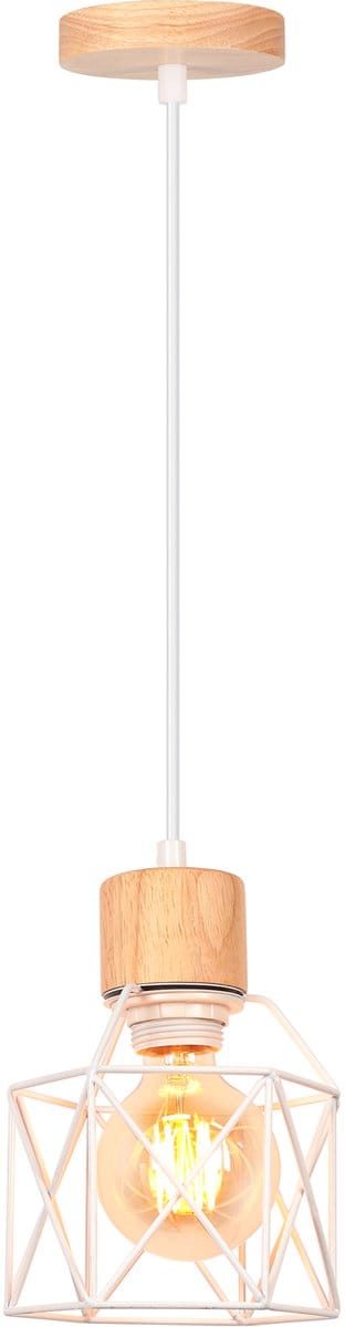 Hanglamp Modern E27 Kroonluchter Industriële Plafondlamp voor Slaapkamer Woonkamer Bar Wit