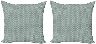 ABAKUHAUS Retro Kussenhoezen – 2x60x60 cm – Dubbelzijdig bedrukt – Microfiber Pale Sage