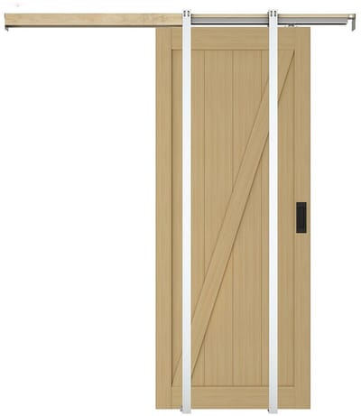 Vente-unique Zwevende schuifdeur in hout en MDF - Licht naturel - H205 x L83 cm - BALERMA