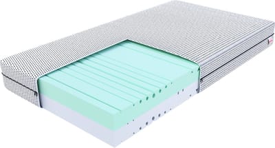 FDM® SPACE Matras 90x200 cm - Koudschuim Matrassen Eenpersoons - Hoogte 21 cm H3 en H4 - Dubbelzijdig - 7 zones - Afritsbaar hoes wasbaar - Öko-Tex gecertificeerd - Antiallergisch en Ademende