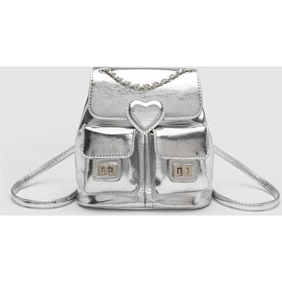 Niche Design Zilveren Rugzak Dames Mode Rugzak Ketting Veelzijdige Reis Emmer Tas gray