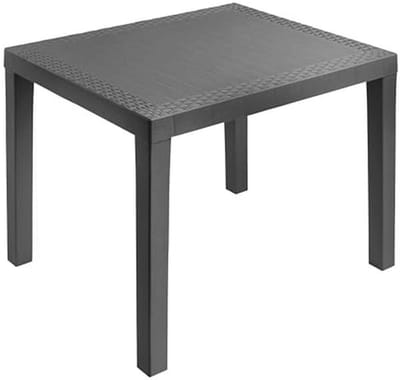 Rechthoekige Tuintafel - 78 x 72 cm - Weerbestendige Kunststof Balkon- en Campingtafel in Antraciet