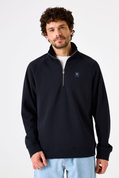 GARCIA Heren Effen Sweater Blauw Lange mouw