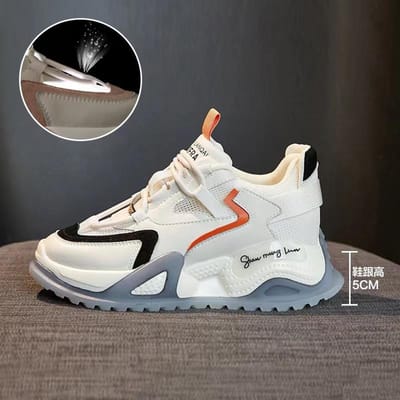 Lente en Zomer Nieuwe Sportschoenen Dikke Zool Binnenin Verhoogd Zuigfilm Bodem Oude Schoenen Dames Ademend Klein Maat Dames Schoenen 31 gray