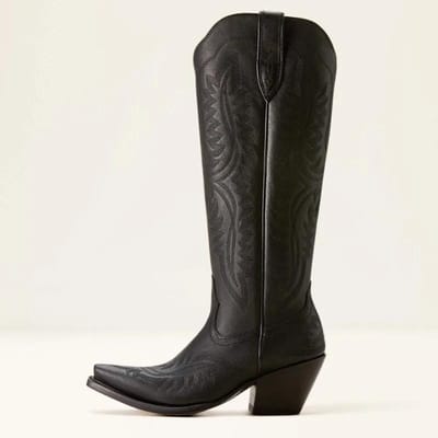 Verkoper Nieuwe Retro Auto Stiksels Dikke Hak Western Cowboylaarzen Middeleeuwse Geborduurde Unisex Heren Dames Ridderlaarzen 43 zwart