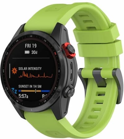 By Qubix - Geschikt voor Garmin bandje - 22mm Quickfit - Siliconen sportbandje - Groen - Geschikt voor Garmin Approach S60 & S62 / Instinct / Instinct 2 (Solar)