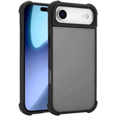 Coverzs matte shock hoesje geschikt voor iPhone Air (zwart) – stevige case met krasbestendige bescherming, slank design en perfecte pasvorm