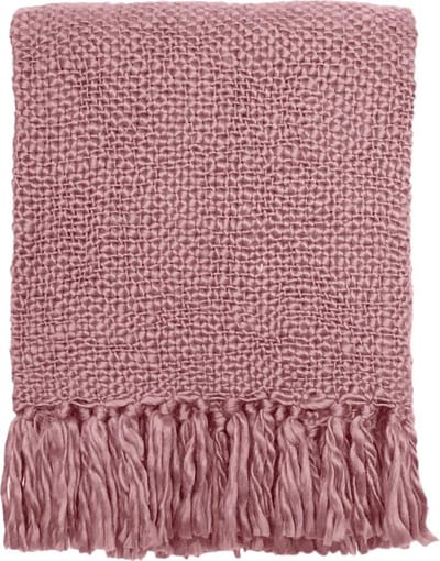 Misty pink solid throw