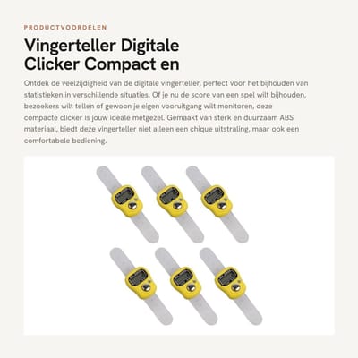 Dailygoods- Vingerteller Mini - 6 Stuks - ABS Duurzaam - Elektronische Telmachine - Energiebesparend - Compact Ontwerp