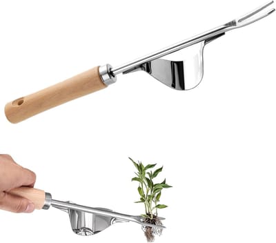 Stainless Steel Weed Cutter - Hand Weed Cutter - Snail Tongs - Garden Dandelion Remover - Wooden Handle - Garden Lawn Yard - Y-Shaped Jader voor Digging - Weeding Tools