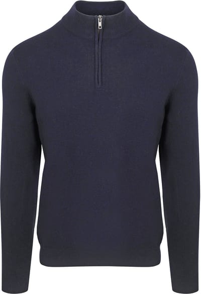 Steppin' Out Half Zip Trui Merinowol Navy - Maat S - Heren - Pullovers