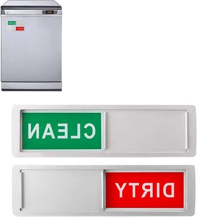 Magnetische indicator voor schoon/ vuil in de vaatwasser, keukenaccessoire in zilver, rood en groen, praktisch en stijlvol