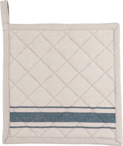 Clayre & Eef Pannenlap 20*20 cm Zwart Katoen zwarte streep Vierkant Afgiet Pannenlap Afgiethulp Pannelap