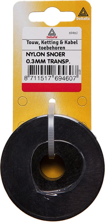 Deltafix snoer nylon transparant 25 m x 0.3mm 1 st.