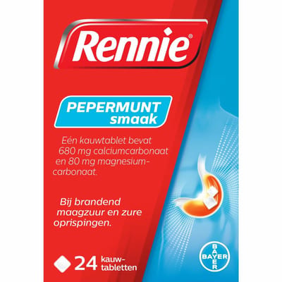 Rennie Pepermunt Kauwtabletten - 2 x 24 tabletten
