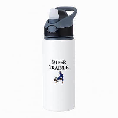 Hacebo® - Super trainer waterfles met rietje zwart - Sport - coach - Judo - Trainer - geschenk - verjaardag - love gift - water fles - 650ML
