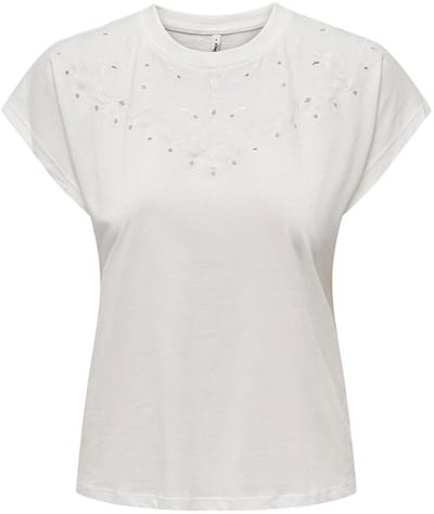 Only T-shirt Onlsaga S/s Capsleeve Top Jrs 15324881 Cloud Dancer/tekla Artw Dames Maat - M
