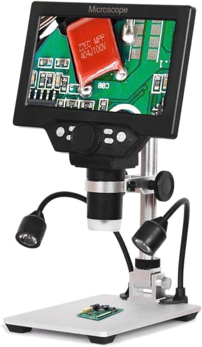Digitale Microscoop - Stereoscoop LCD - Precisie Inspectie - Continu Variabele Zoom - 1200x Vergroting - Zwart