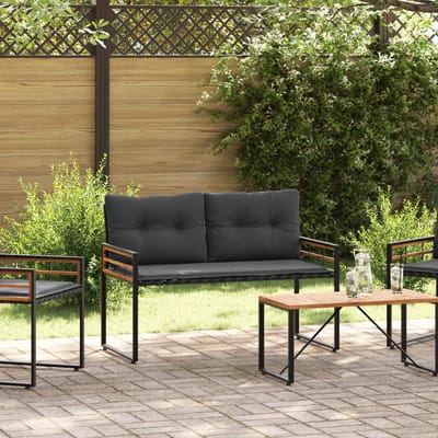 vidaXL - Houten - Laagbank - 114 - x - 55 - x - 77 - cm - Middelgrijs - Rechthoekig