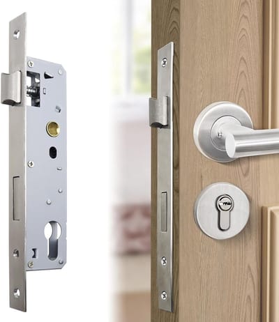 Robuuste 85 x 30 mm Insteekslot voor Metalen Deuren, Roestvrij Staal, Geschikt voor Links/Rechts, Verwijderbaar Slot