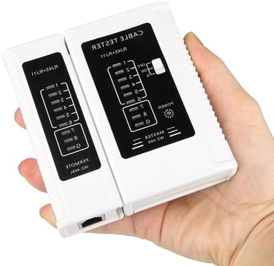 Netwerkkabel Tester - Kabel Diagnose Tool - Netwerk Installatie - Afneembaar Ontwerp - 10.4 x 9.8 x 2.8 cm