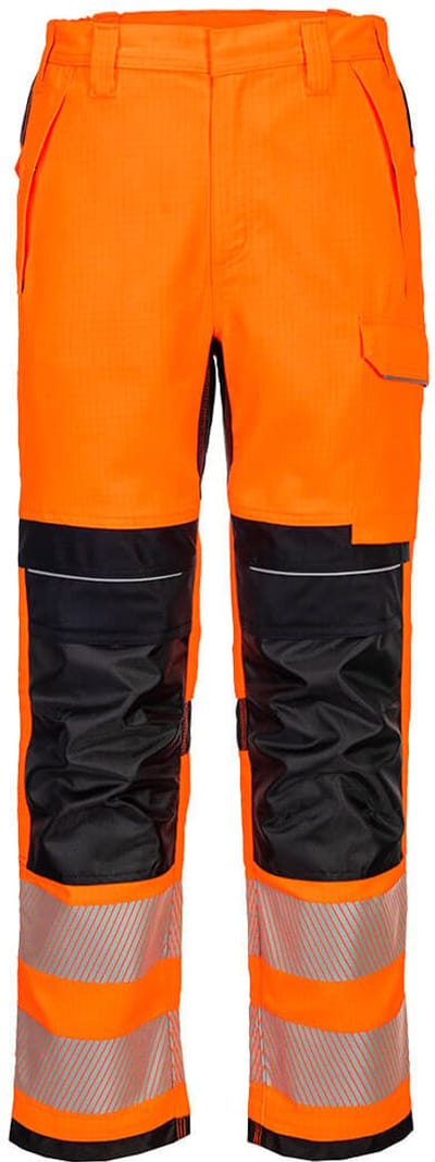 Portwest PW3 Vlamvertragende Modaflame Hi-Vis werkbroek FR414 - Oranje/Zwart - 28