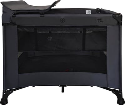Novi Baby Liv Air+ Dark Campingbed/box - Grijs/Zwart Mesh - Geschikt vanaf de geboorte - Compact inklapbaar campingbed