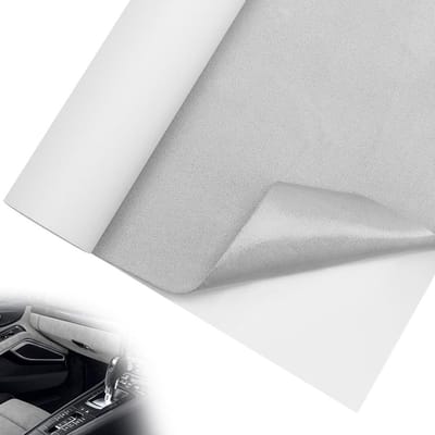 Microvezelstof met suède-look voor auto-interieur en meubels - zelfklevend - 40 x - lichtgrijs