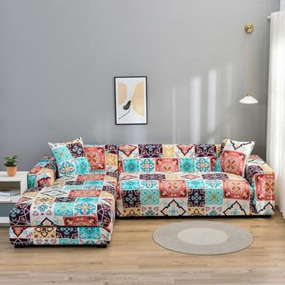 Elastische Bankhoezen Voor Woonkamer Stretch Slipcovers Modulaire Bankhoes L-Vorm Hoek Fauteuilhoes 1 /2 /3 /4 Zits 1st Large(190-230cm)1pc