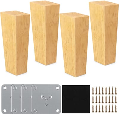 La'Moussawi ® Set van Vier Stijlvolle Houten Meubelpoten voor Diverse Meubelstukken
