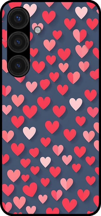 Smartphonica Telefoonhoesje Geschikt voor Samsung Galaxy S24 met Roze en Rode Hartjes Opdruk - TPU Backcover Case With Rosé and Red Heart Design geschikt voor Samsung Galaxy S24